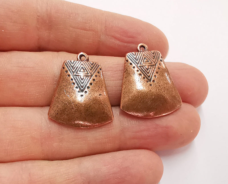 4 Copper Charms Antique Copper Plated Charms (26x21mm) G20861