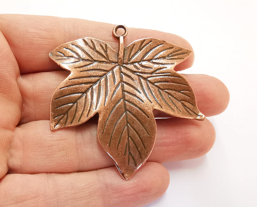 Leaf Pendant Antique Copper Plated Pendant (58x57mm )  G20452