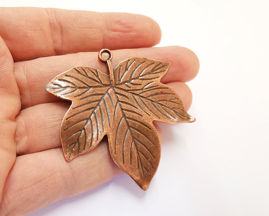 Leaf Pendant Antique Copper Plated Pendant (58x57mm )  G20452