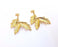 2 Leaves Charms Shiny Gold Plated Charms (37x31mm)  G20875