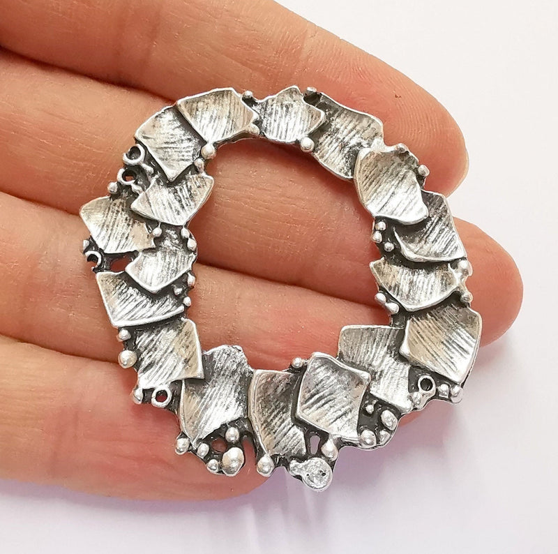 Antique Silver Pendant Antique Silver Plated Pendant (47x55mm)  G20467