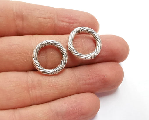 5 Rope Circle Findings Antique Silver Plated Circle (19 mm)  G22301