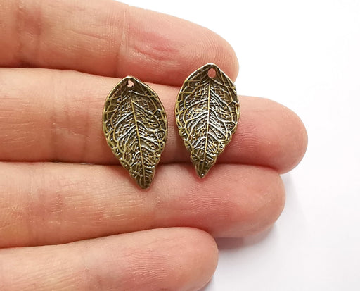 4 Leaf Charms Antique Bronze Plated Charms (24x14mm) G20494