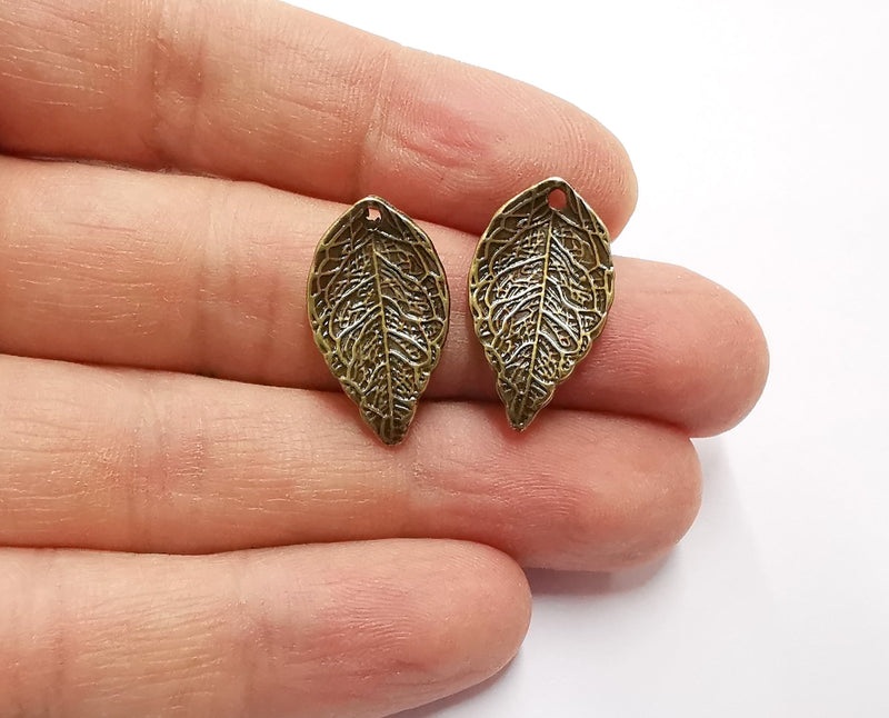 4 Leaf Charms Antique Bronze Plated Charms (24x14mm) G20494