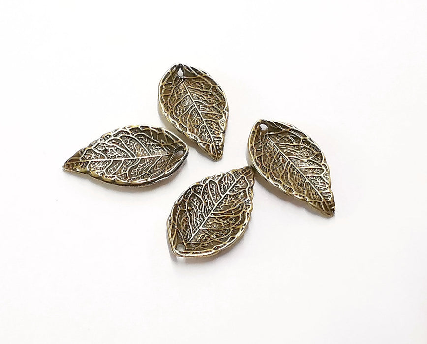 4 Leaf Charms Antique Bronze Plated Charms (24x14mm) G20494