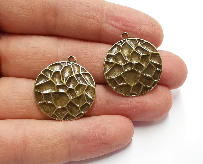 2 Curved Charms Antique Bronze Plated Charms (27x24mm) G20495