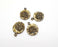 10 Flowers Charms Antique Bronze Plated Charms (19x15mm) G20508