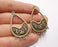 2 Drop Charms Connector Antique Bronze Plated Charms (46x26mm)  G20511