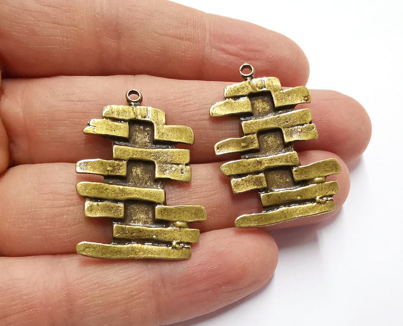 2 Antique Bronze Charms Antique Bronze Plated Charms (35x26mm) G20513