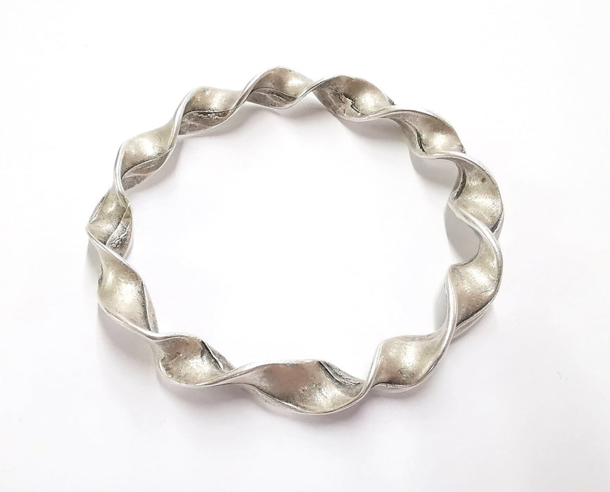 Twisted Circle Findings Antique Silver Plated Findings (79mm)  G20520