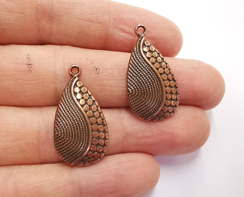 2 Copper Charms Antique Copper Plated Charms (30x16mm)  G20532