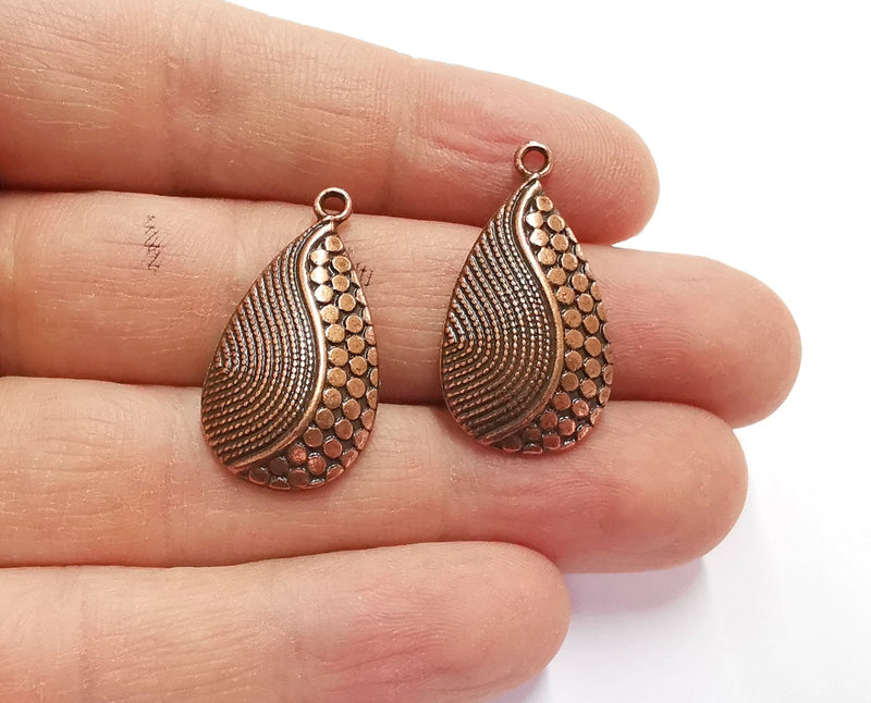 2 Copper Charms Antique Copper Plated Charms (30x16mm)  G20532