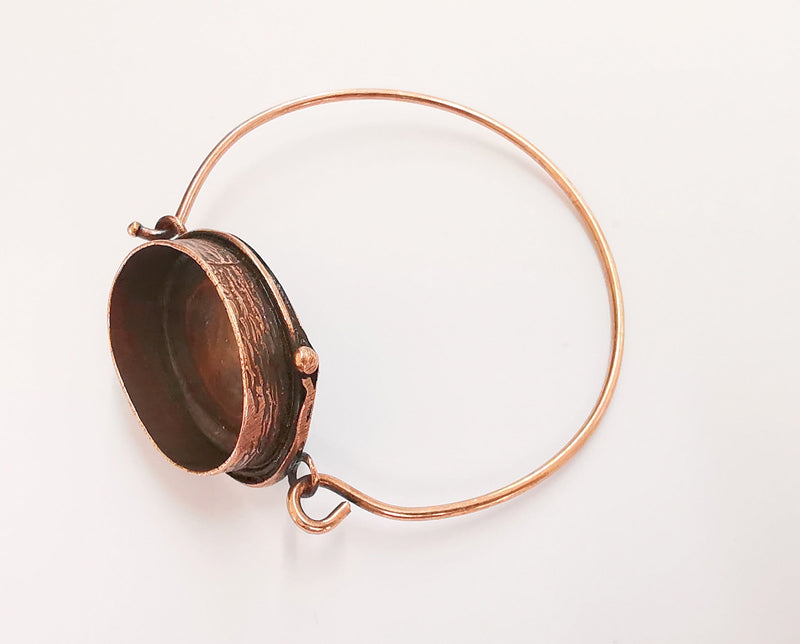 Textured Bracelet Blanks Cuff Blanks Bracelet Blank Antique Copper Plated Brass (25x18 mm Blanks ) G20885