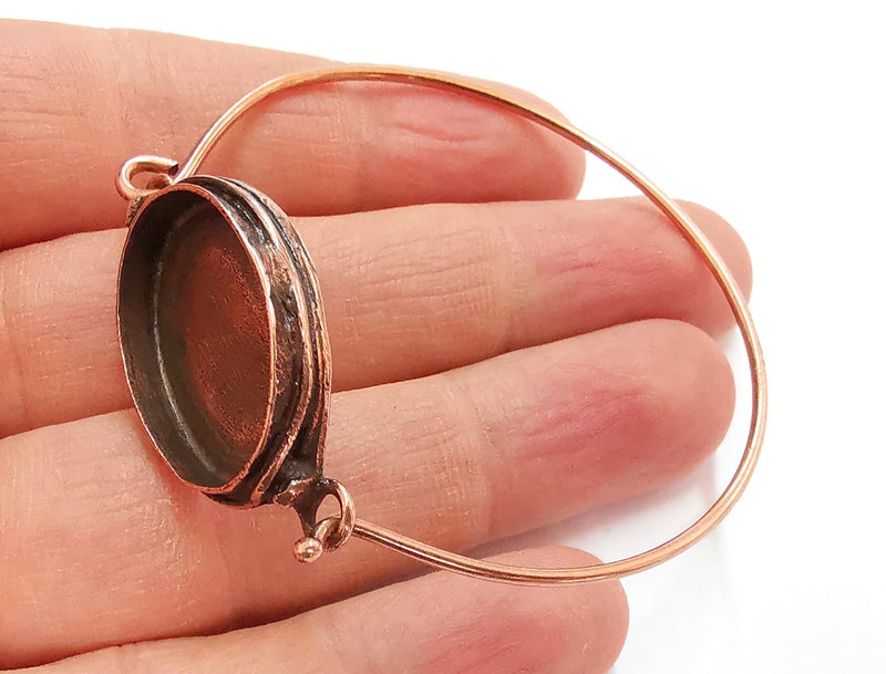 Hammered Bracelet Blanks Cuff Blanks Bracelet Blank Antique Copper Plated Brass (25x18 mm Blanks ) G20887