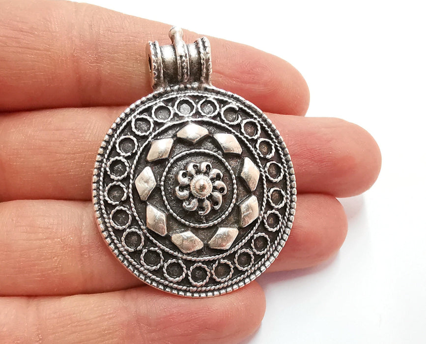 Silver Pendant Antique Silver Plated Pendant (53x40mm)  G20900