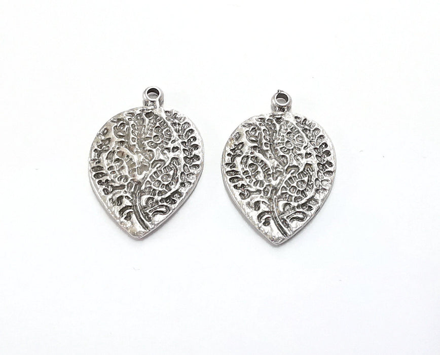 4 Leaf Charms Antique Silver Plated Charms (29x20mm)  G20555