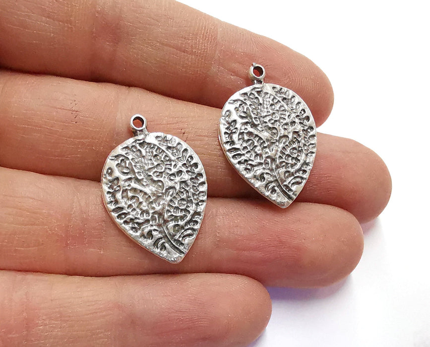 4 Leaf Charms Antique Silver Plated Charms (29x20mm)  G20555