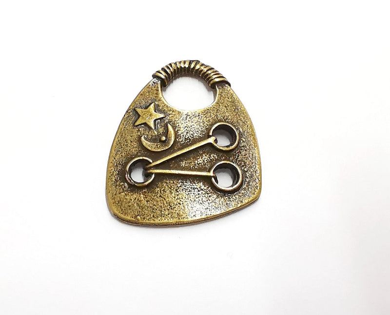 2 Antique Bronze Charms Antique Bronze Plated Charms (40x32mm)  G20904