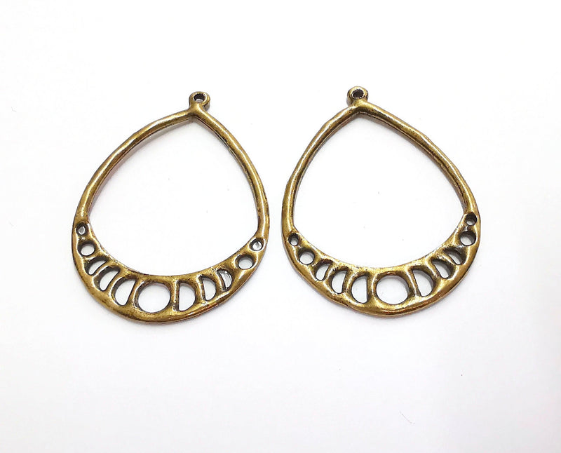 2 Antique Bronze Charms Antique Bronze Plated Charms (45x34mm)  G20907