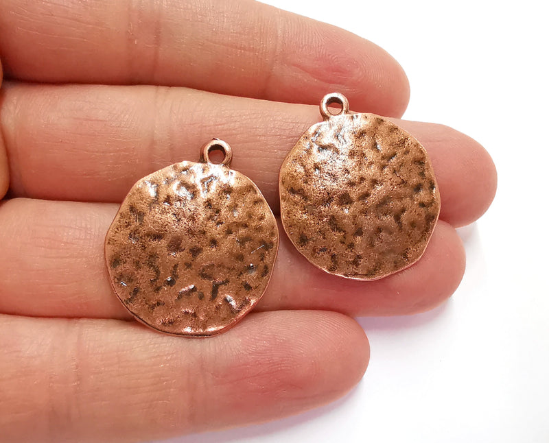 2 Copper Charms Antique Copper Plated Charms (30x25mm)  G20910