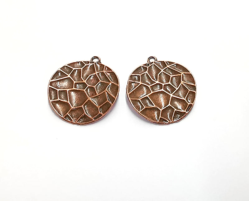 2 Curved Charms Antique Copper Plated Charms (27x24mm)  G20564