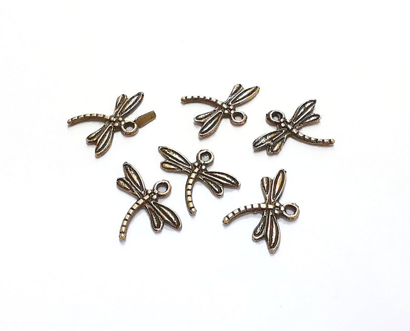 20 Dragonfly Charms Antique Bronze Plated Charms (14x18mm) G20577