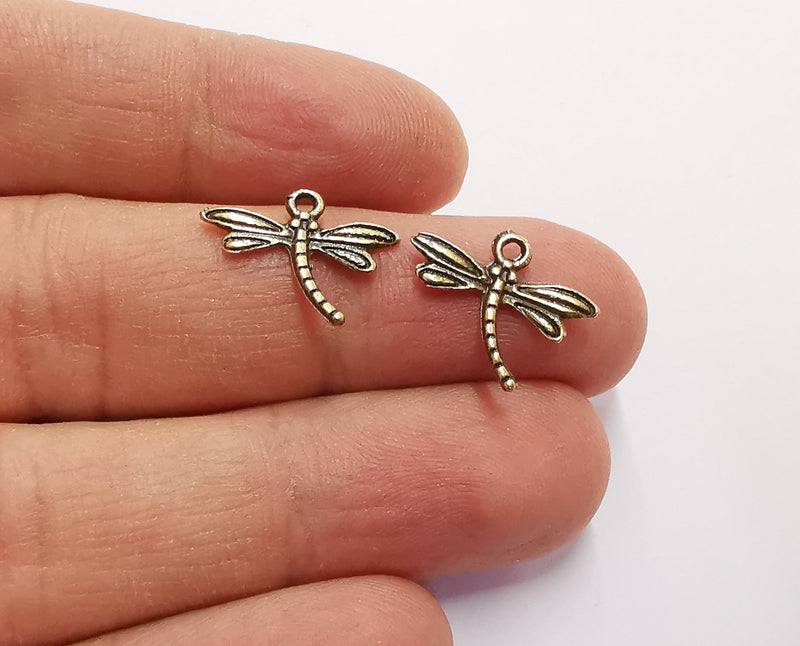 20 Dragonfly Charms Antique Bronze Plated Charms (14x18mm) G20577