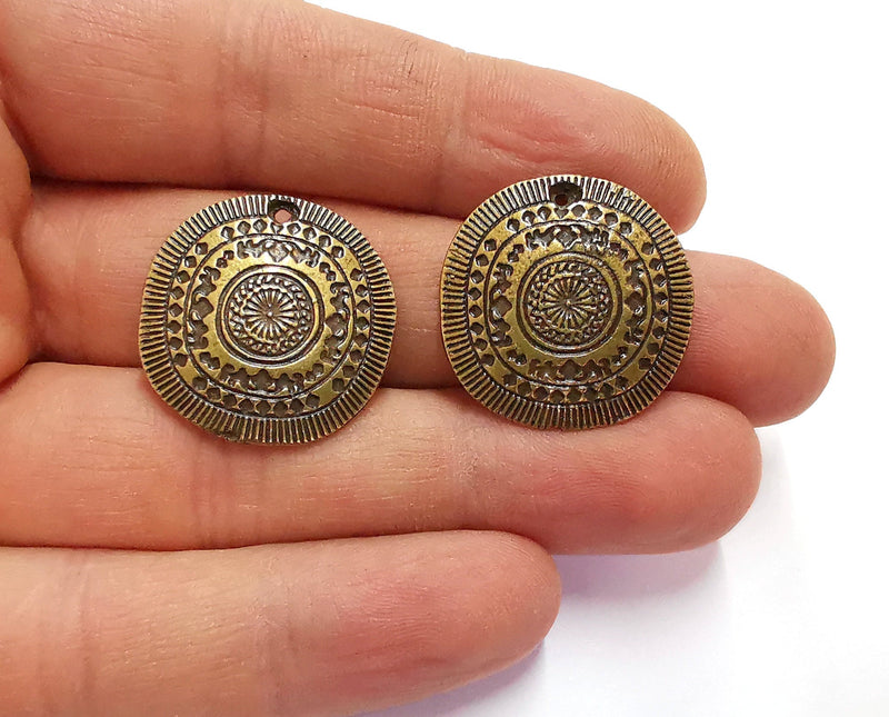 2 Antique Bronze Charms Antique Bronze Plated Charms (25x25mm) G20581