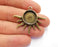 Sun Charms Blank Bezel Resin Bezel Mosaic Mountings Antique Bronze Plated Charms (34x40mm) (16 mm Bezel Inner Size)  G20586