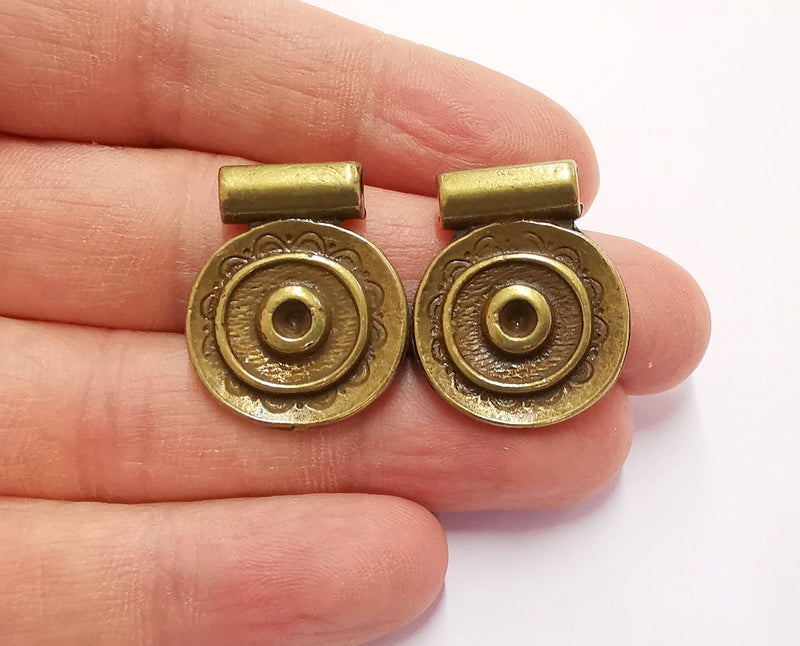 2 Antique Bronze Charms Antique Bronze Plated Charms (27x22mm)  G20590
