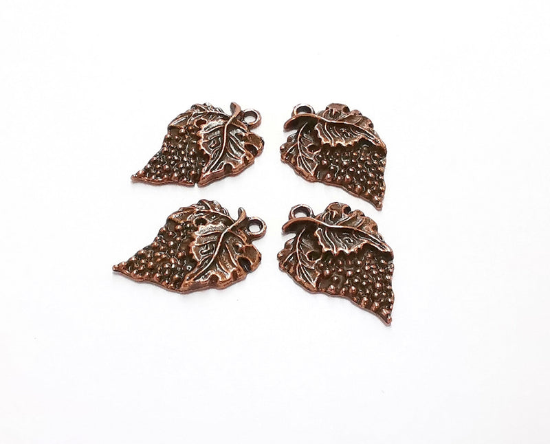6 Bunch of Grapes Charms Antique Copper Plated Charms (23x15mm) G20597