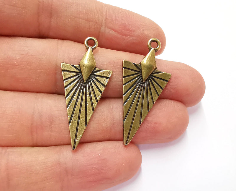 4 Antique Bronze Charms Antique Bronze Plated Charms (40x18mm)  G20598