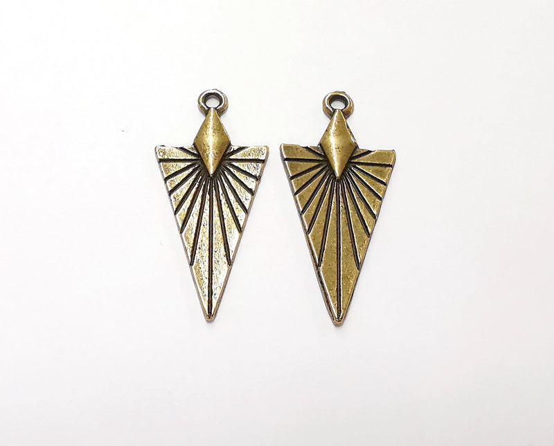 4 Antique Bronze Charms Antique Bronze Plated Charms (40x18mm)  G20598