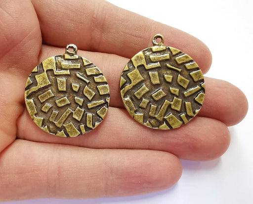 2 Antique Bronze Charms Antique Bronze Plated Charms (36x31mm)  G20919