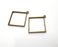 2 Square Bezel Antique Bronze Plated Charms (47x43mm) G21744