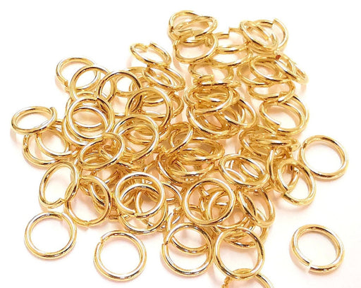 20  Shiny Gold jumpring 24k Gold Brass Strong jumpring Findings (9 mm)  G20960