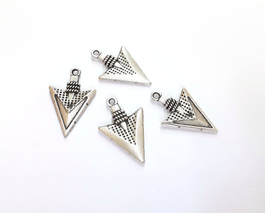 10 Arrowhead Charms Antique Silver Plated Charms (23x15mm) G20632