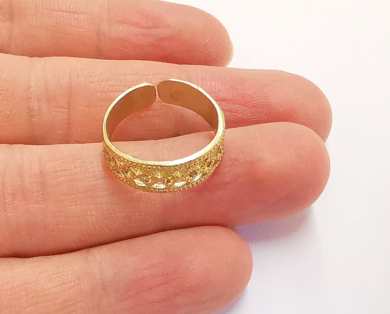 Raw Brass Ring Blank, Bezel Settings, Cabochon Base, Mountings Adjustable (2mm blank ) G20978