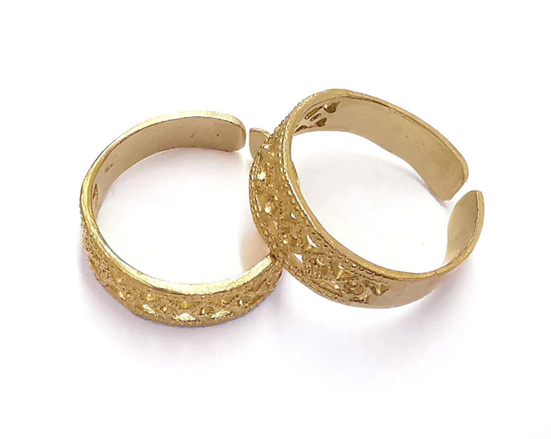 Raw Brass Ring Blank, Bezel Settings, Cabochon Base, Mountings Adjustable (2mm blank ) G20978
