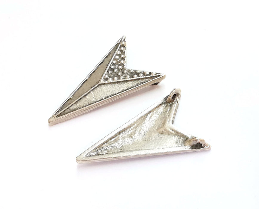 2 Arrowhead Charms Antique Silver Plated Charms (39x24mm)  G20988