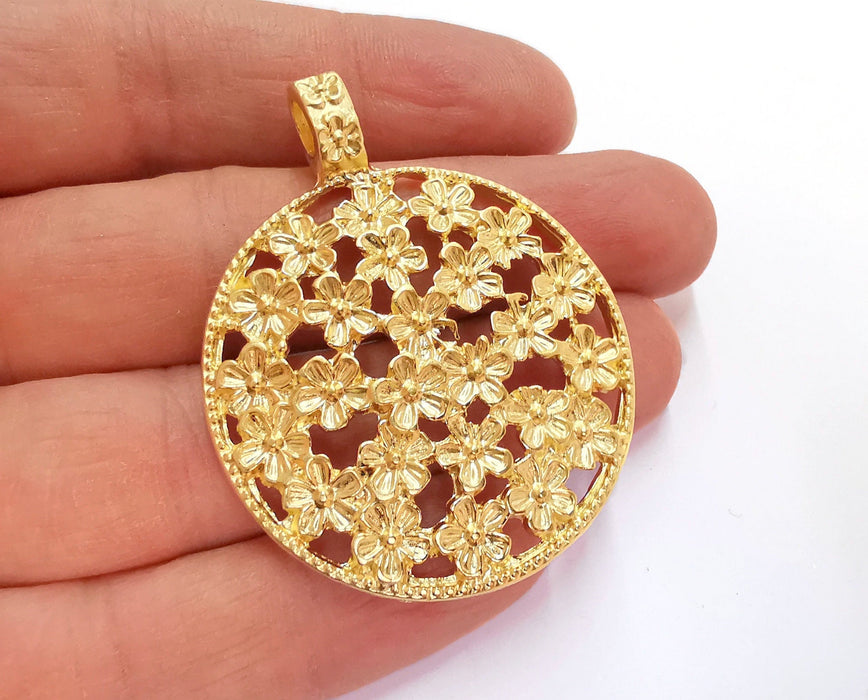 Flowers Pendant Gold Plated Pendant (55x43mm)  G20989