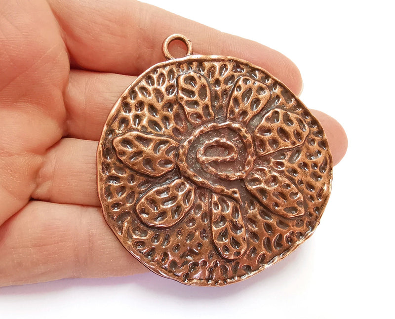 Flower Pendant Antique Copper Plated Pendant (69x65mm)  G20680