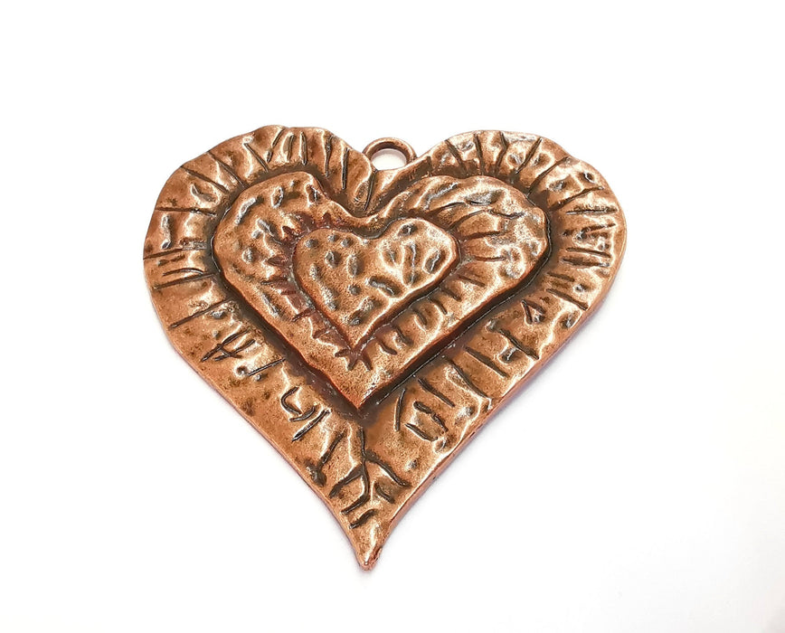 Heart Pendant Antique Copper Plated Pendant (66x67mm)  G20692