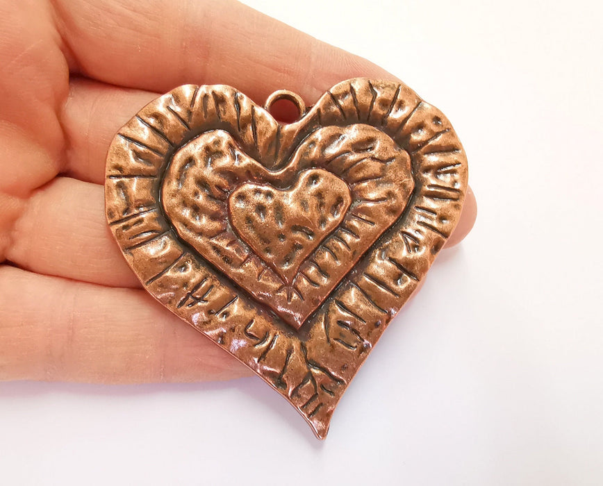 Heart Pendant Antique Copper Plated Pendant (66x67mm)  G20692