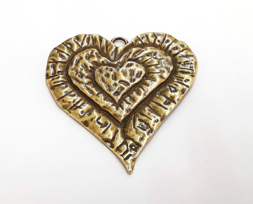 Heart Pendant Antique Bronze Plated Pendant (66x67mm)  G20998