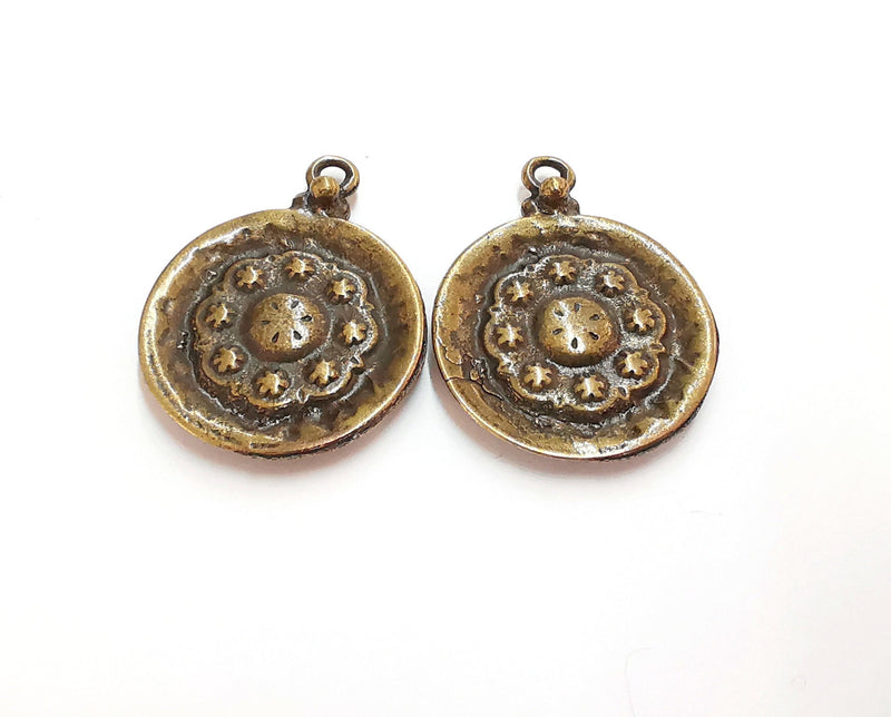 2 Antique Bronze Charm Antique Bronze Plated Charm (36x28mm) G20999