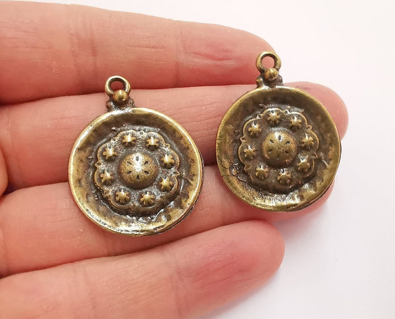 2 Antique Bronze Charm Antique Bronze Plated Charm (36x28mm) G20999