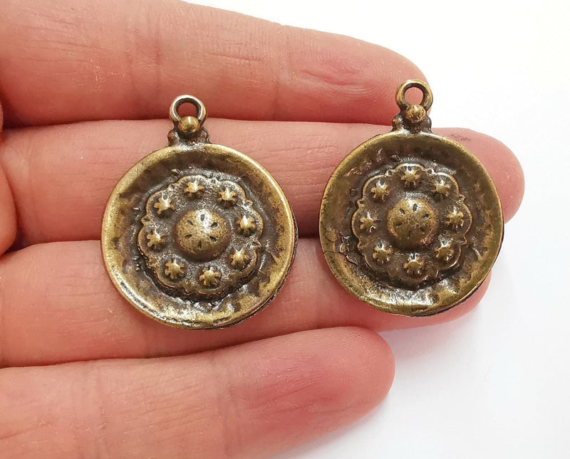 2 Antique Bronze Charm Antique Bronze Plated Charm (36x28mm) G20999