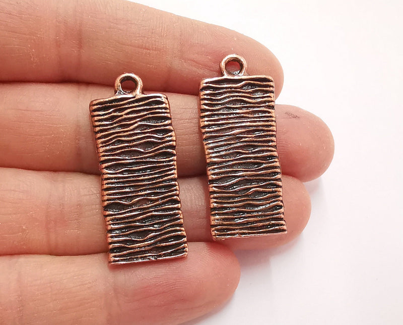 2 Antique Copper Charms Antique Copper Plated Charms (39x16mm) G21011