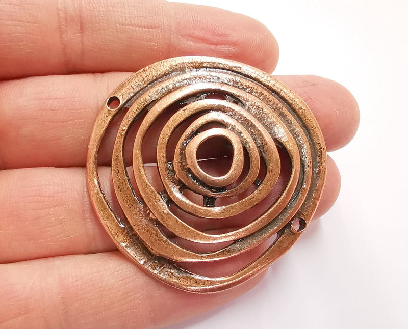2 Copper Charms Connector Antique Copper Plated Charms (48x47mm)  G21014